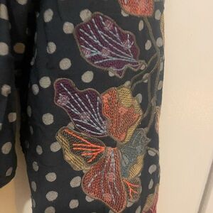 Free People Black Floral Embroidered Blazer